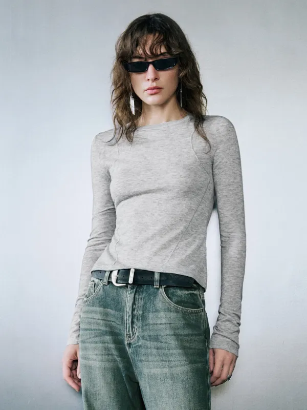 Crew Neck Skinny Knitted T-Shirt sold by Urban Revivo