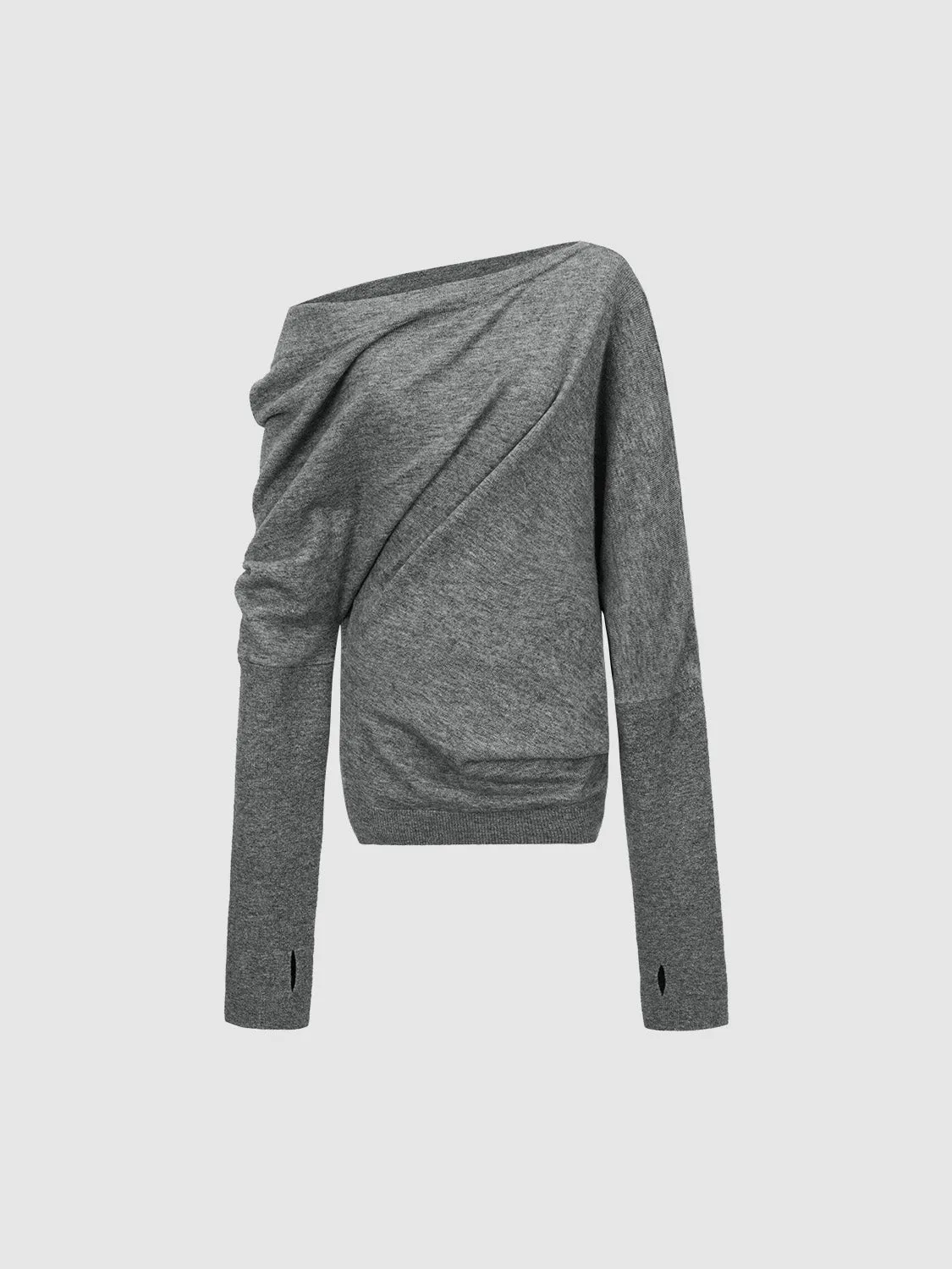 One Shoulder Loose Knitted T-Shirt sold by Urban Revivo product image thumbnail 2