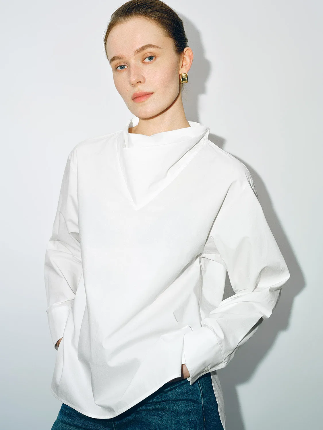 Mock Neck Loose Blouse sold by Urban Revivo product image thumbnail 3