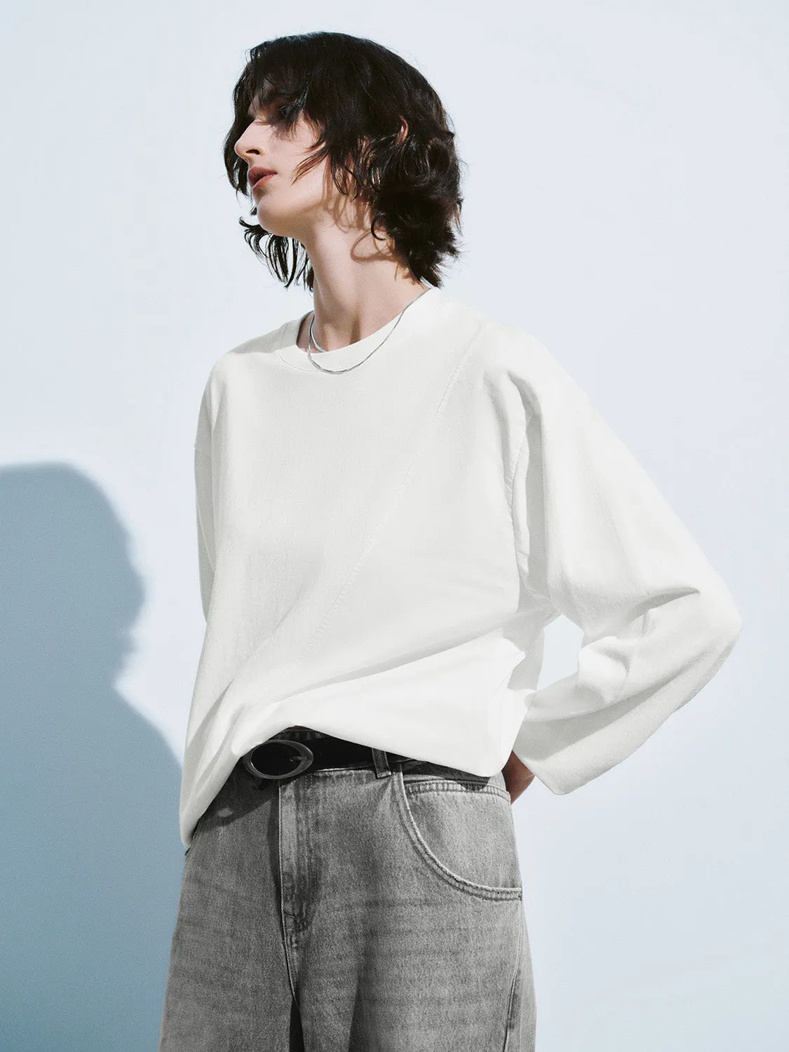 Crew Neck Loose T-Shirt sold by Urban Revivo product image thumbnail 3