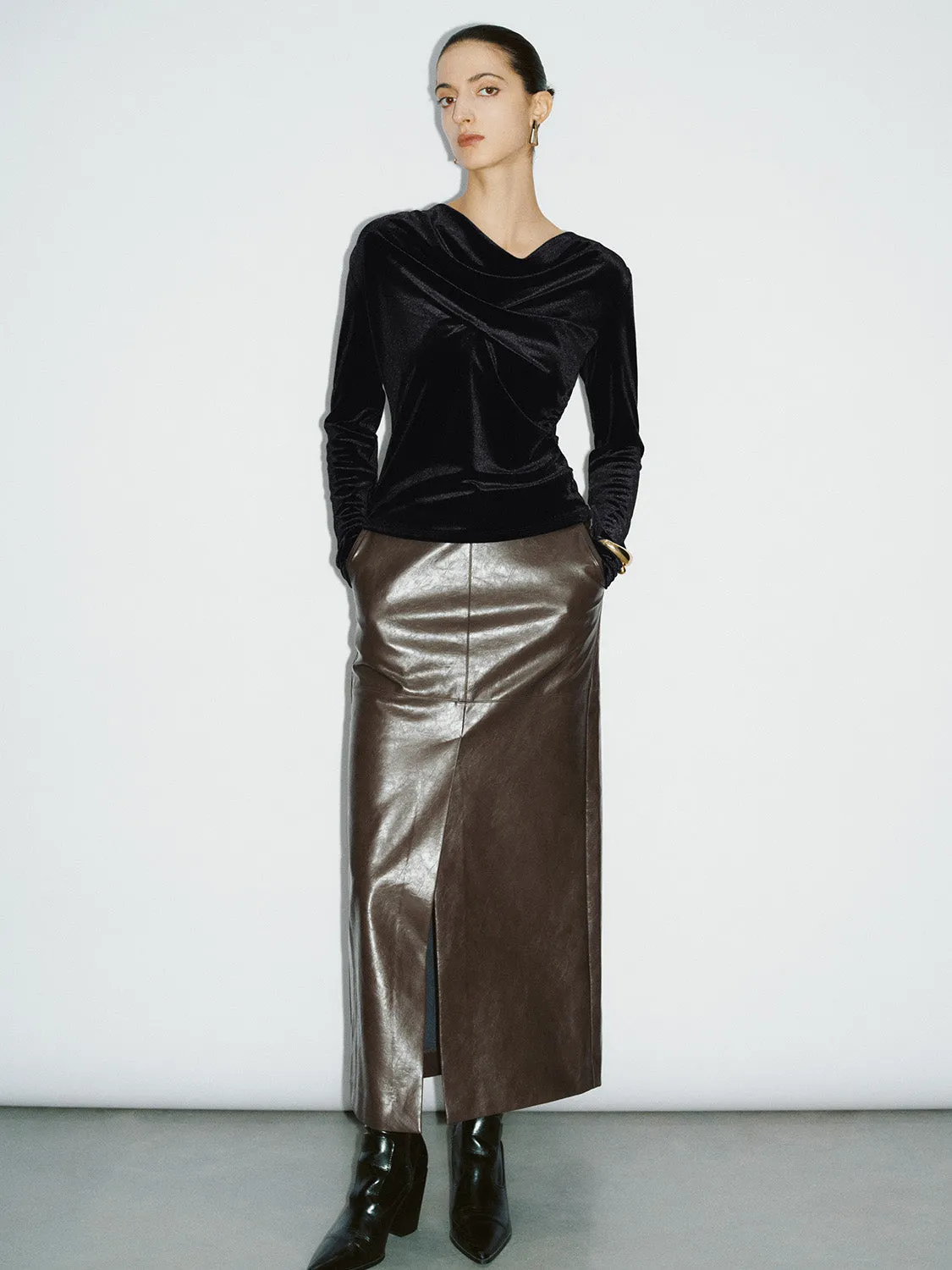 Cowl Neck Skinny T-Shirt sold by Urban Revivo product image thumbnail 5