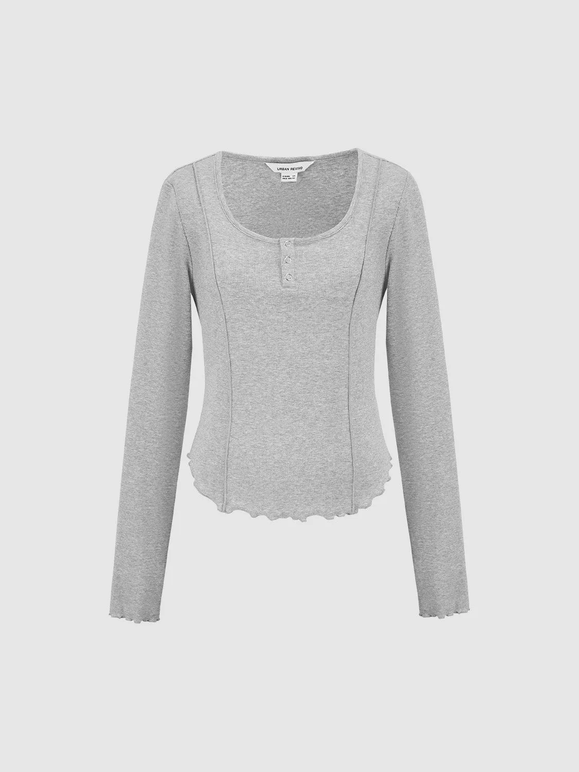 U Neck Skinny T-Shirt sold by Urban Revivo product image thumbnail 2