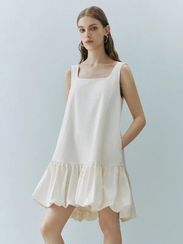 Sleeveless Square-cut Collar Loose A-Line Dress made by Urban Revivo