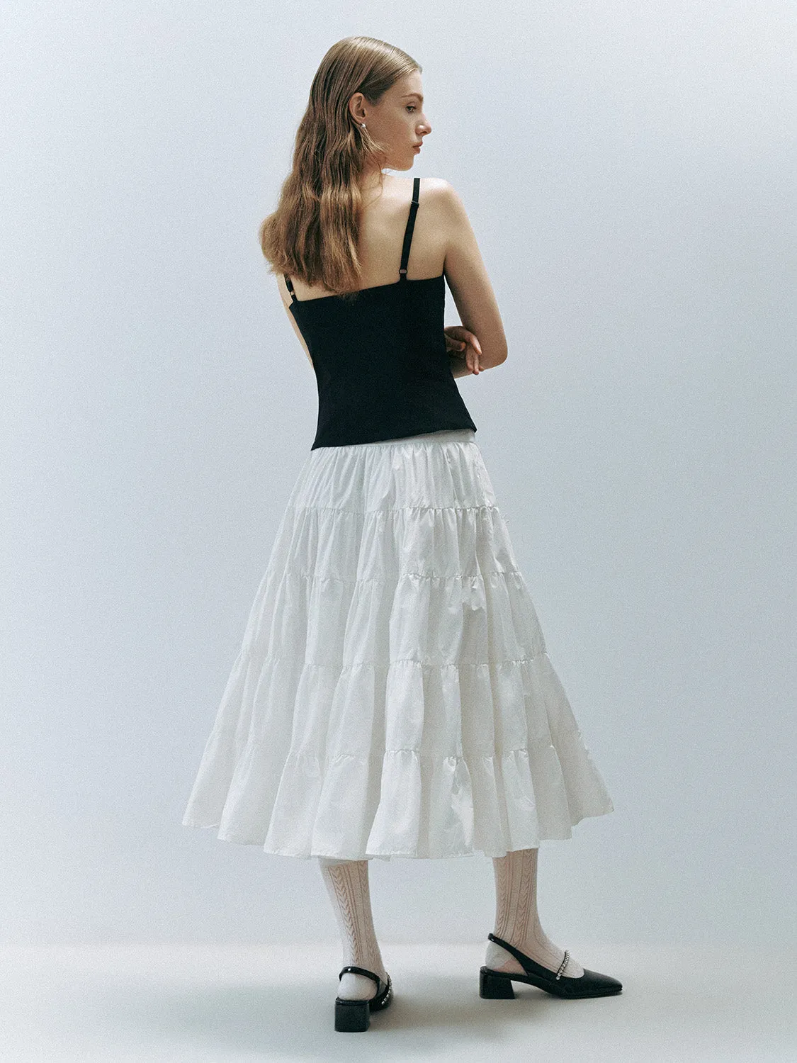 Elastic Waist Midi A-Line Skirt sold by Urban Revivo product image thumbnail 4