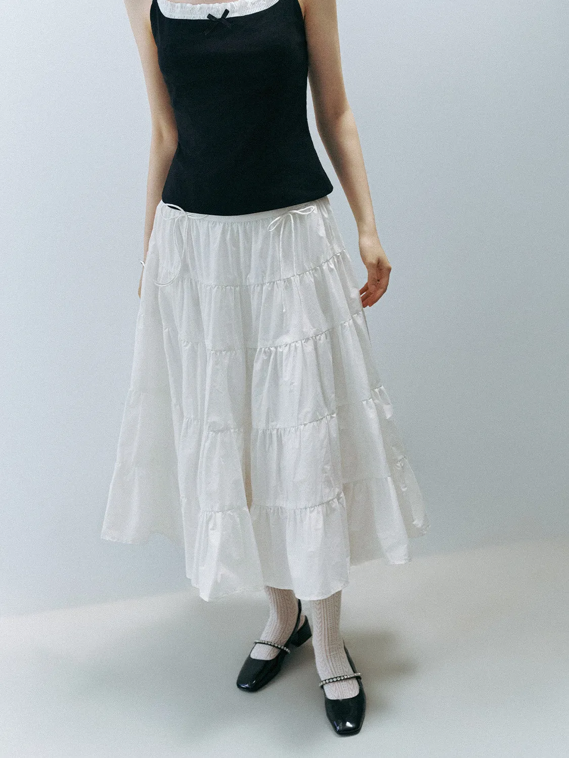 Elastic Waist Midi A-Line Skirt sold by Urban Revivo product image thumbnail 2
