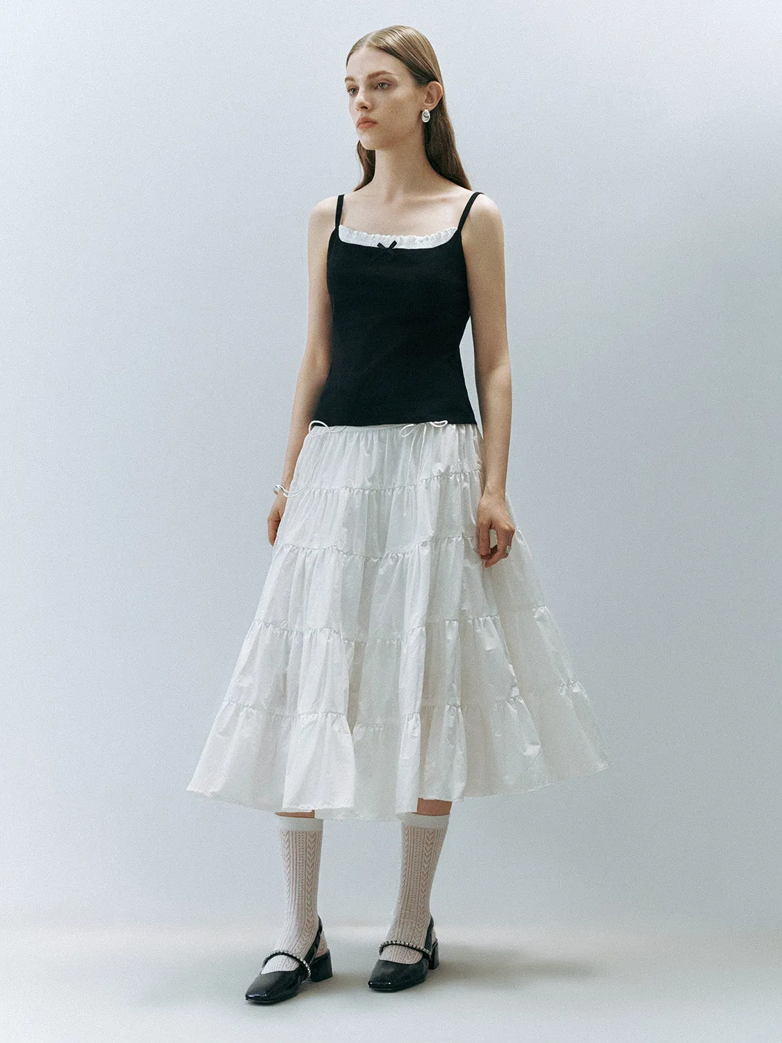 Elastic Waist Midi A-Line Skirt sold by Urban Revivo product image thumbnail 5