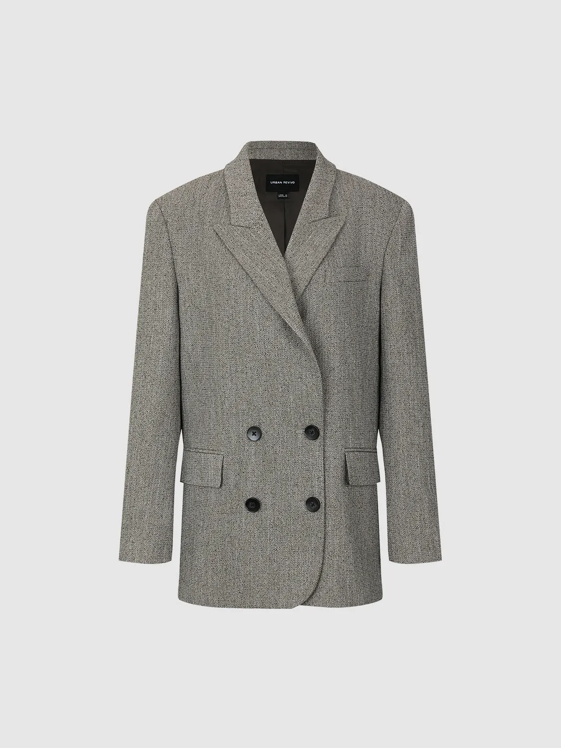 Peak Lapel Double Breasted Loose Blazer sold by Urban Revivo product image thumbnail 2