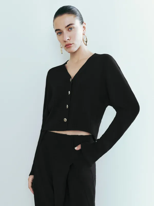 V-Neck Skinny Knitted Cardigan sold by Urban Revivo