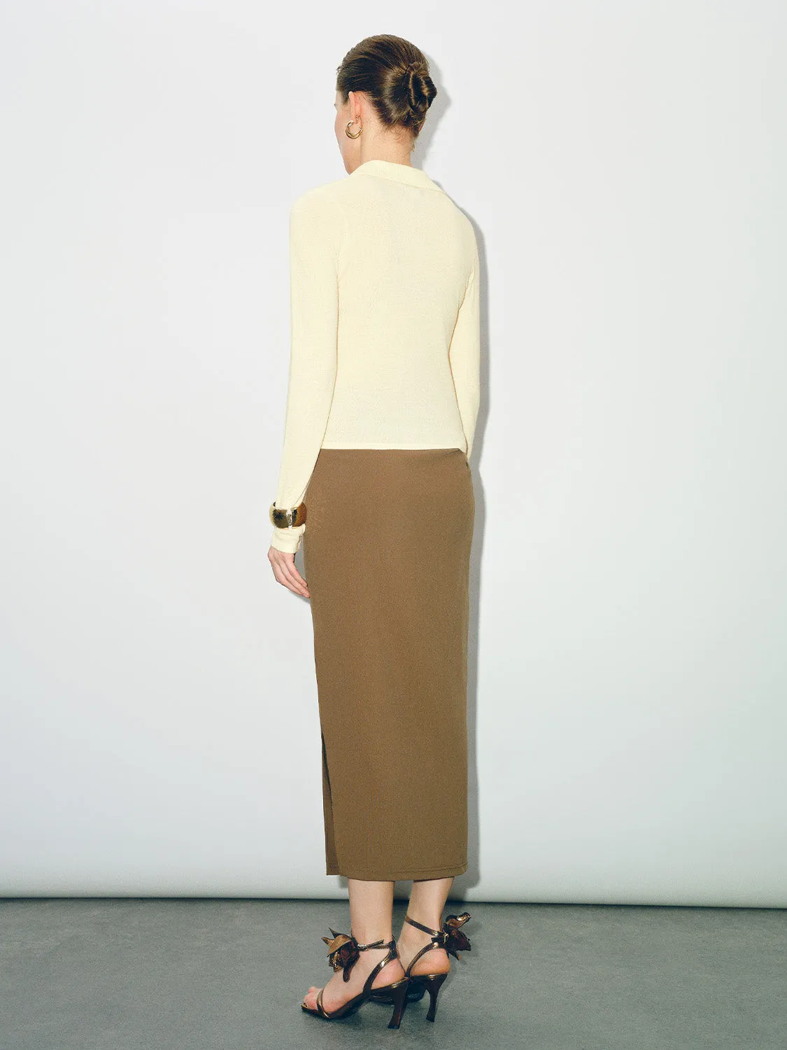 Collared Neck Skinny Knitted T-Shirt sold by Urban Revivo product image thumbnail 4