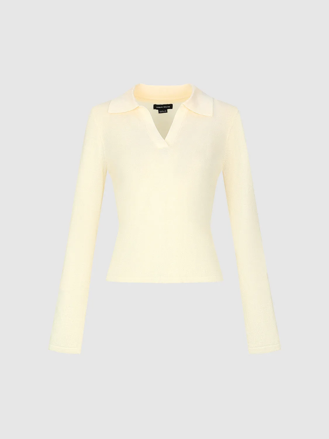 Collared Neck Skinny Knitted T-Shirt sold by Urban Revivo product image thumbnail 2