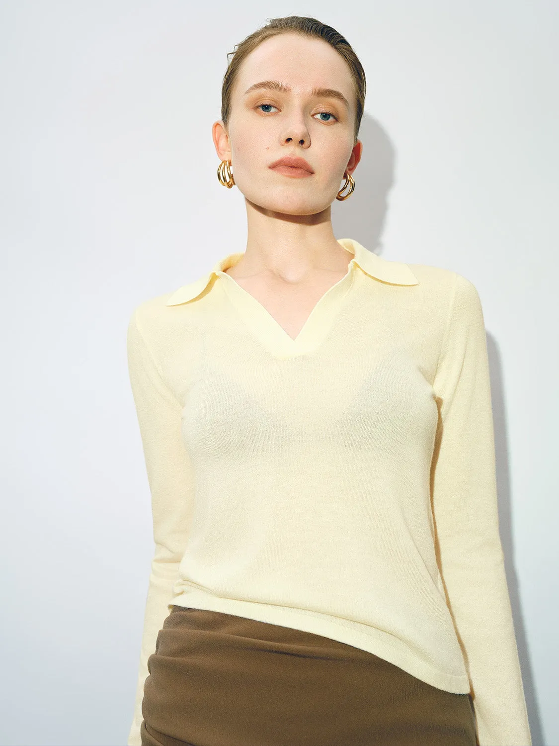 Collared Neck Skinny Knitted T-Shirt sold by Urban Revivo product image thumbnail 3