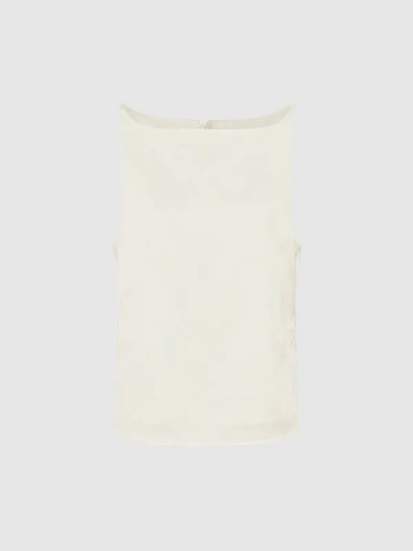 Embossed Sleeveless Straight Blouse sold by Urban Revivo
