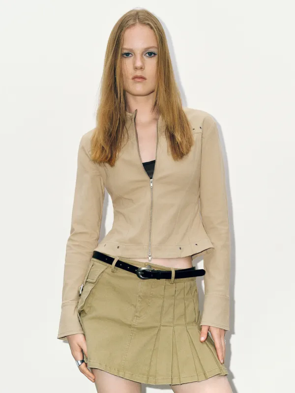 Zipper Front Straight Shirt sold by Urban Revivo