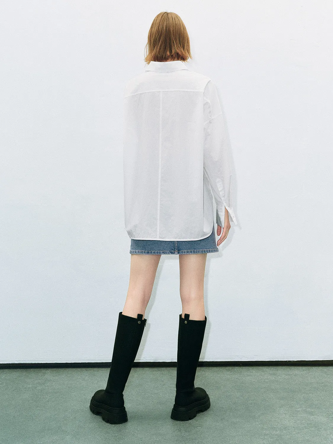 Button Up Oversized Shirt sold by Urban Revivo product image thumbnail 4