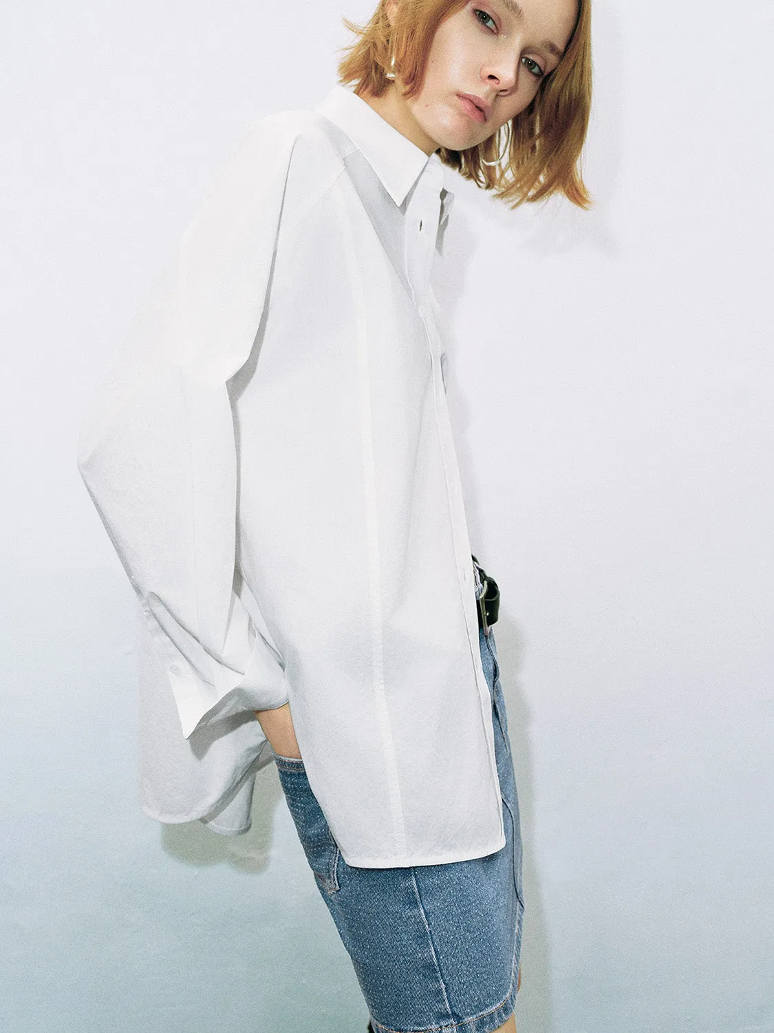 Button Up Oversized Shirt sold by Urban Revivo product image thumbnail 3