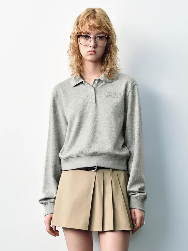 Button Half Placket Loose Sweatshirt sold by Urban Revivo