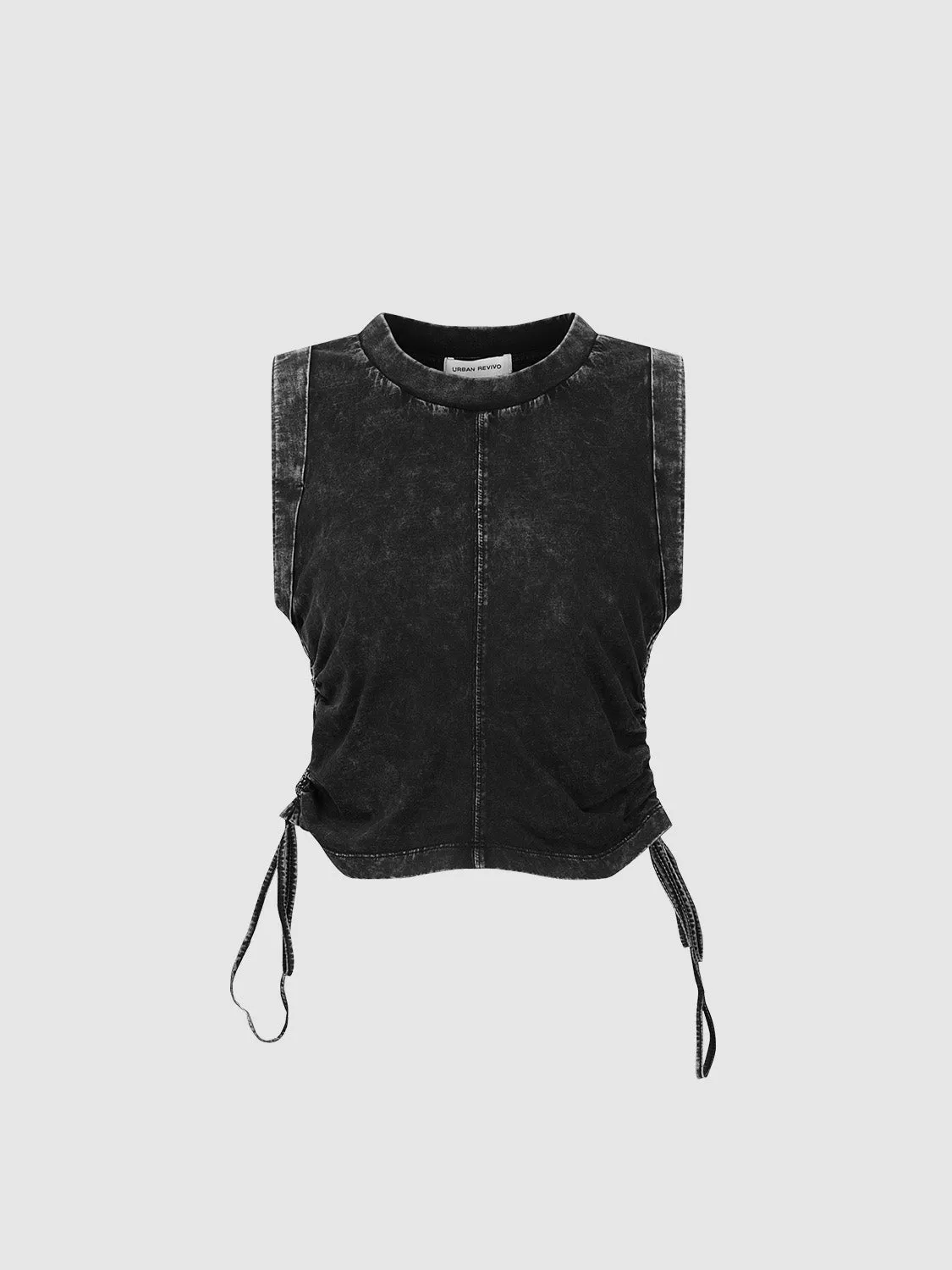 Crew Neck Lace Up Side Skinny Tank Top sold by Urban Revivo product image thumbnail 2