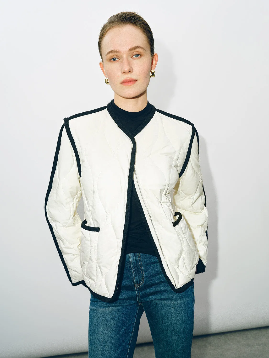 Crew Neck Loose Down Jacket sold by Urban Revivo