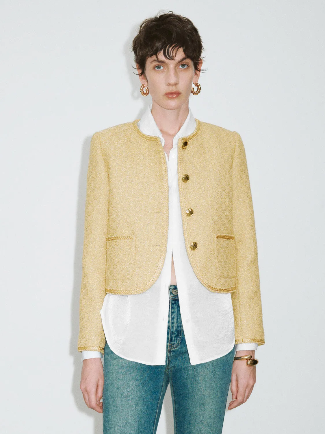 Crew Neck Straight Jacket sold by Urban Revivo