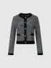 Contrast Trim Crew Neck Knitted Cardigan sold by Urban Revivo