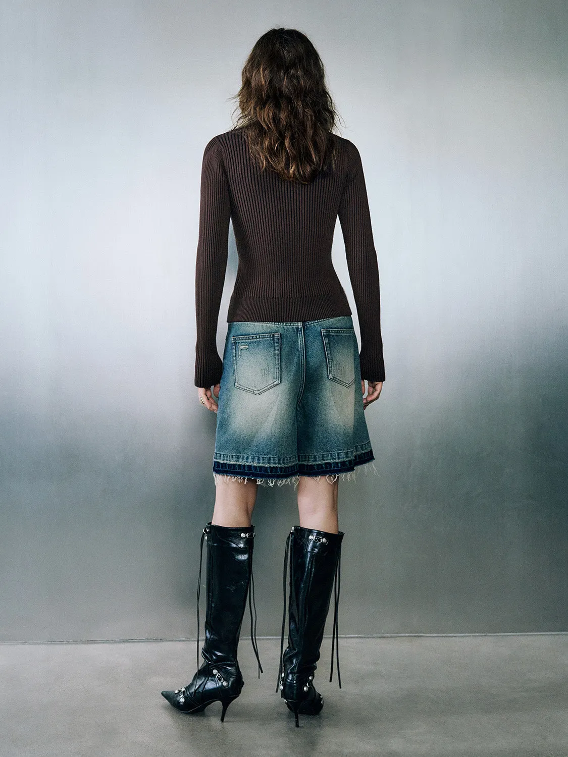 Zipper Front Skinny Knitted Cardigan sold by Urban Revivo product image thumbnail 4