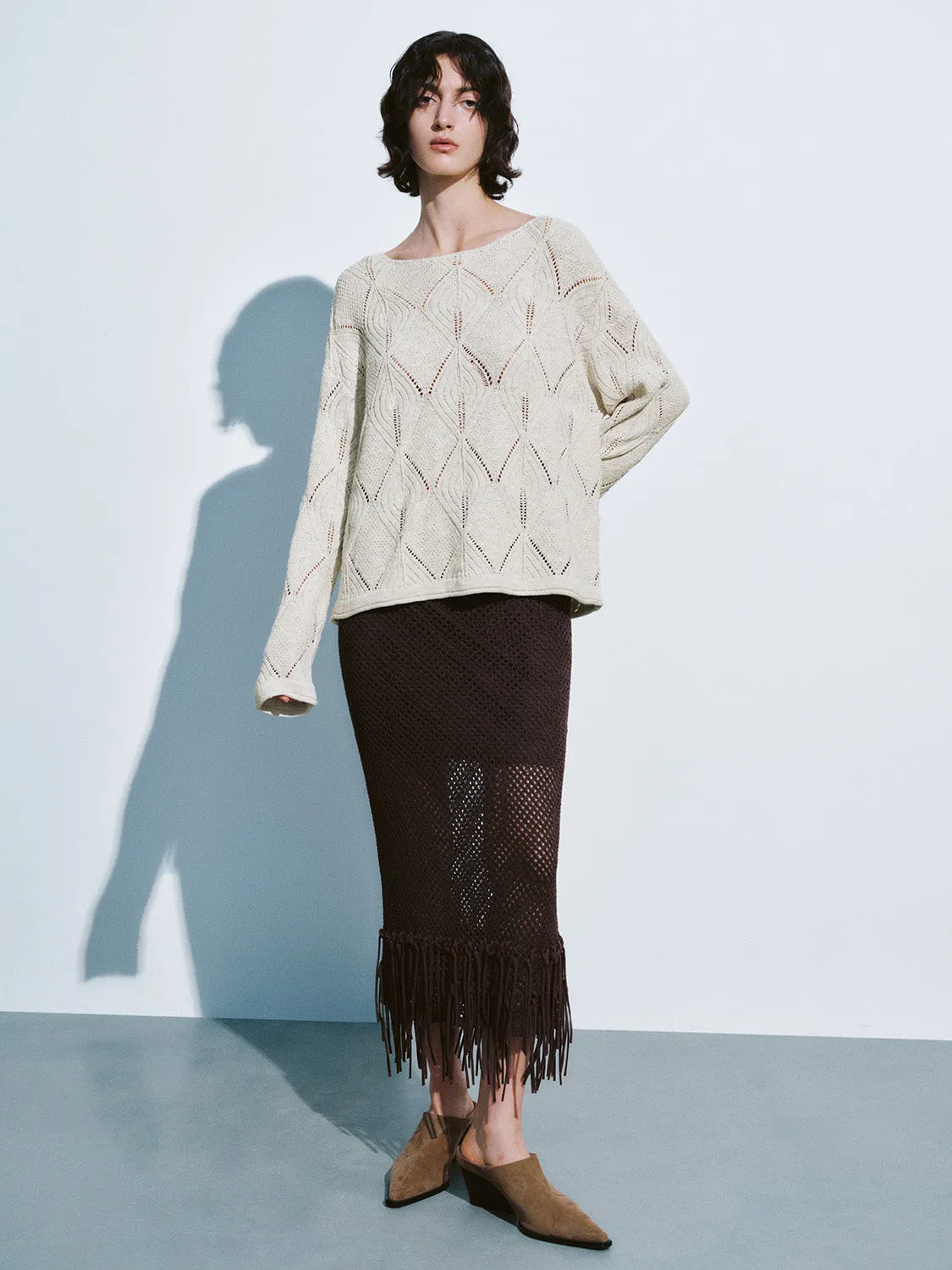 Crew Neck Loose Knitted T-Shirt sold by Urban Revivo product image thumbnail 5