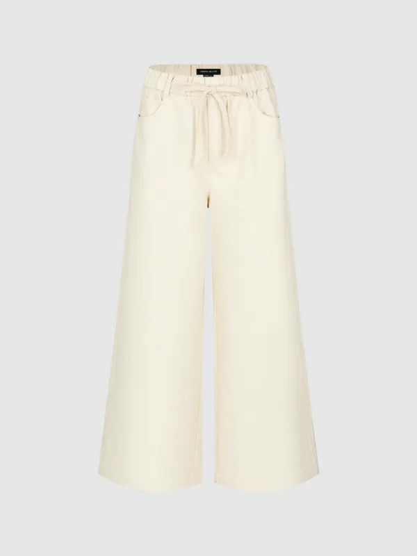 Drawstring Wasit Wide-Leg Pants sold by Urban Revivo