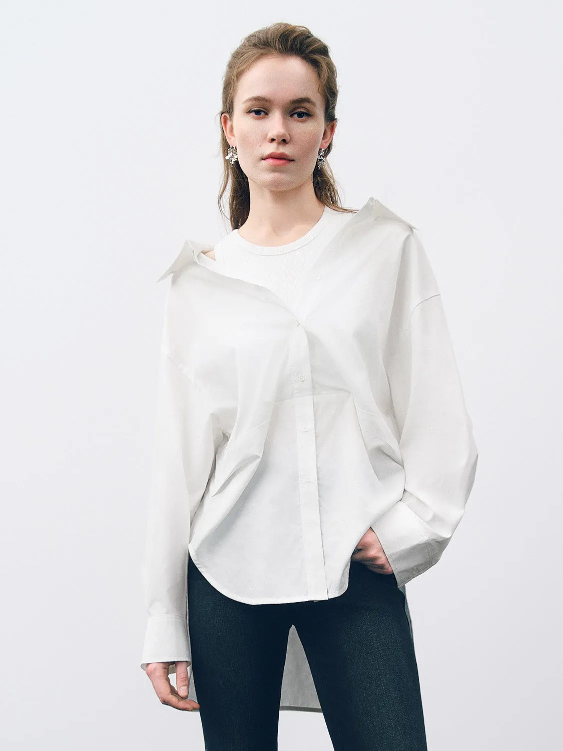 2 In 1 Straight Loose Blouse sold by Urban Revivo