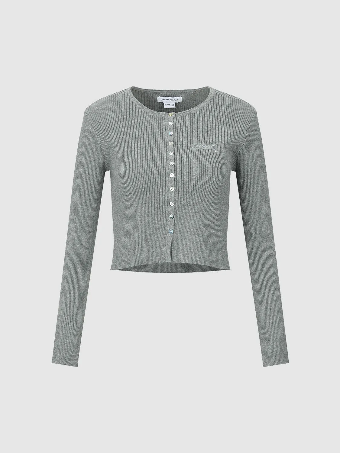 Crew Neck Skinny Knitted Cardigan sold by Urban Revivo product image thumbnail 2