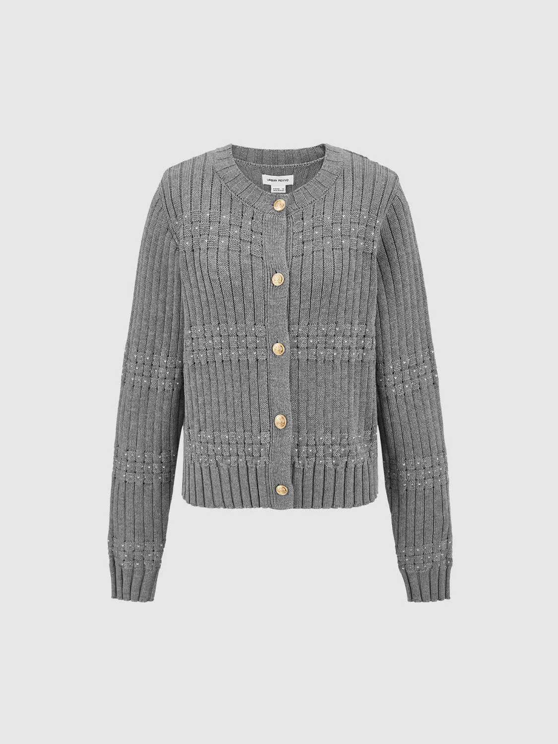Crew Neck Knitted Cardigan sold by Urban Revivo product image thumbnail 2