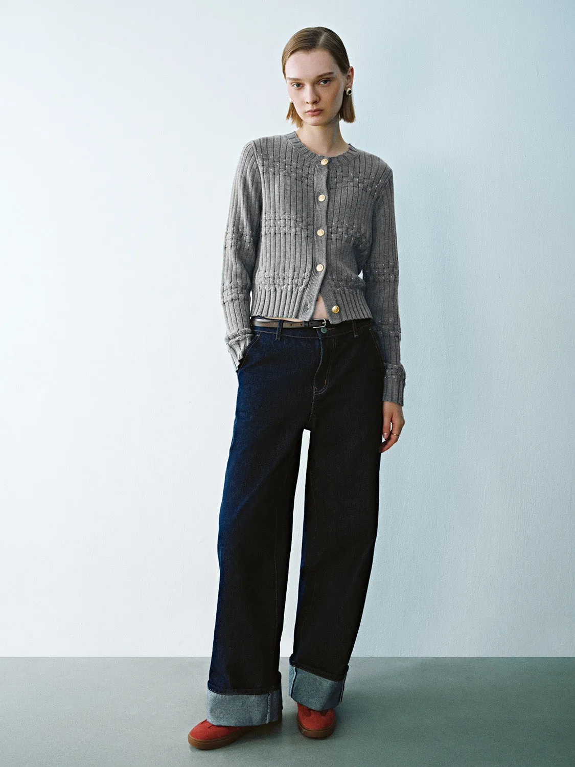 Crew Neck Knitted Cardigan sold by Urban Revivo product image thumbnail 5