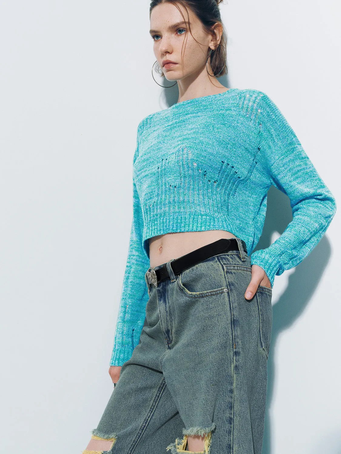 Crew Neck Loose Knitted T-Shirt sold by Urban Revivo product image thumbnail 3