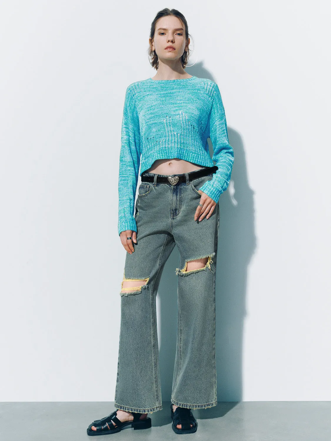 Crew Neck Loose Knitted T-Shirt sold by Urban Revivo product image thumbnail 5