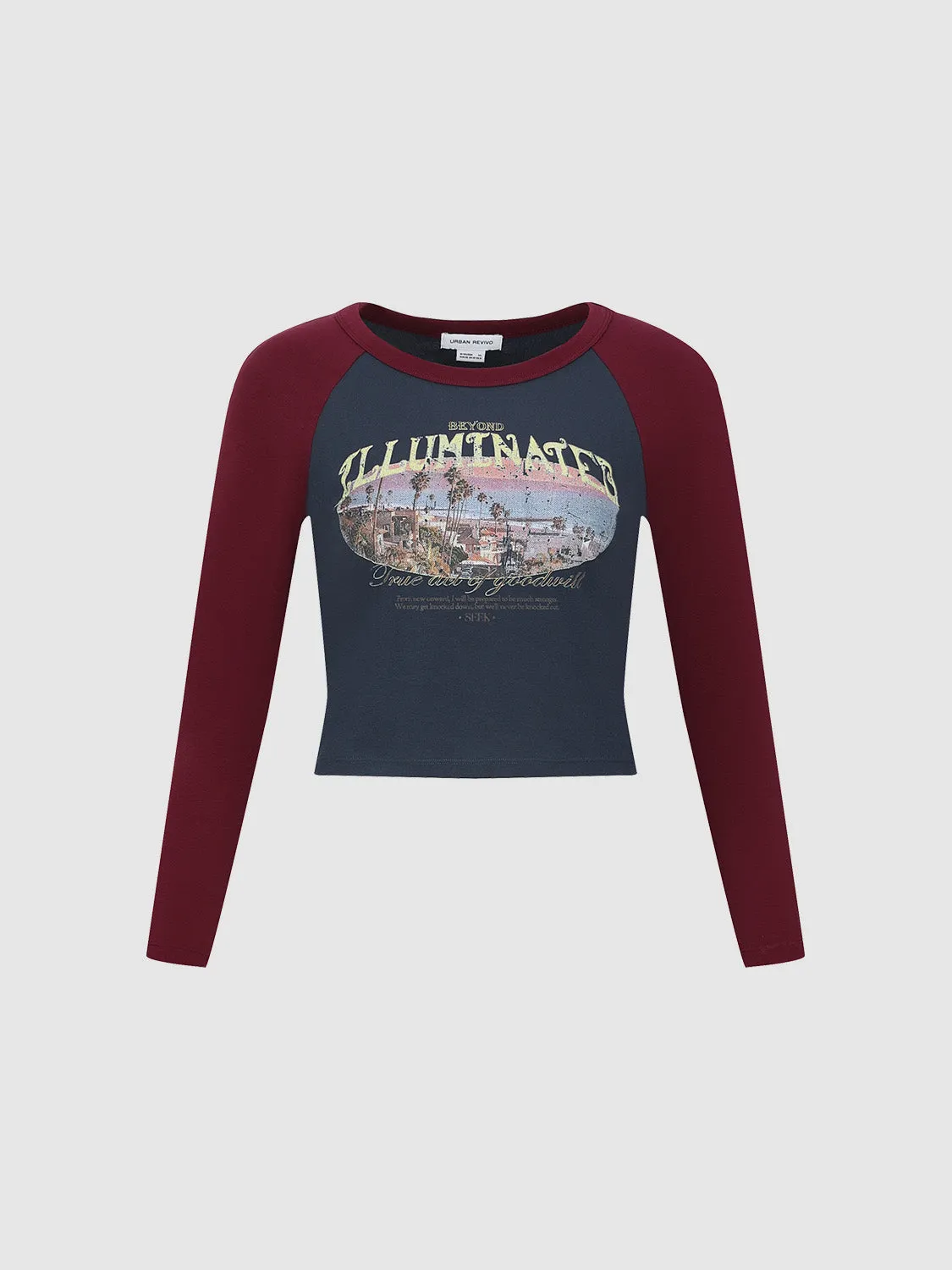 Printed Crew Neck Skinny T-Shirt sold by Urban Revivo product image thumbnail 2