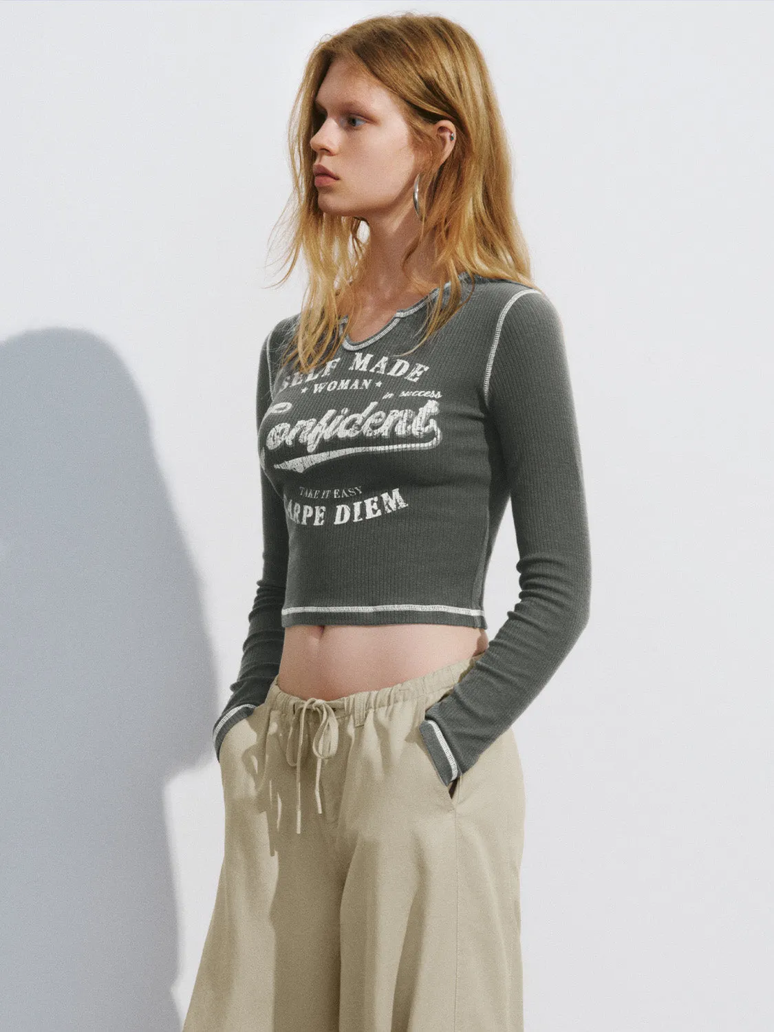 Notch Neck Skinny T-Shirt sold by Urban Revivo product image thumbnail 3