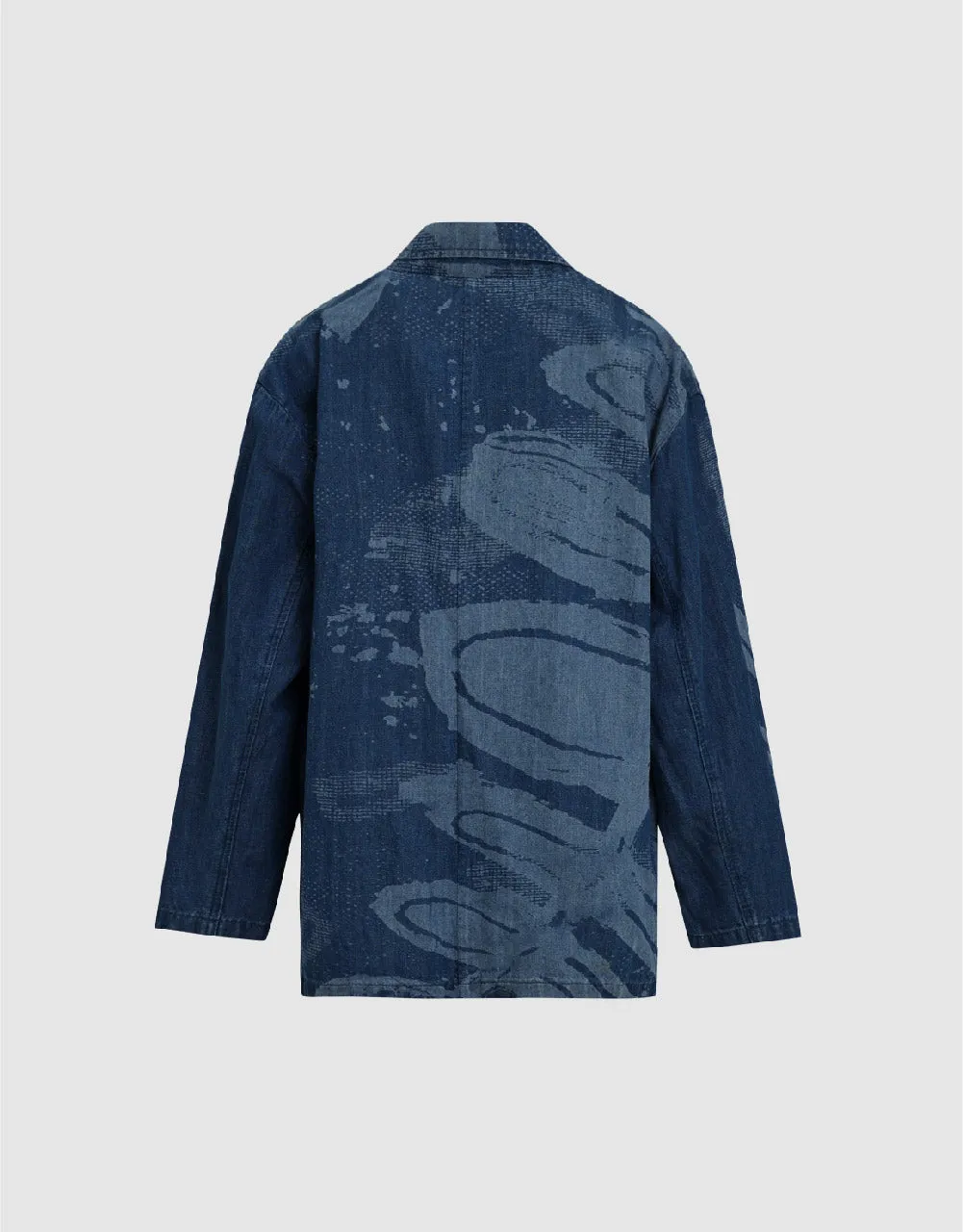 Peak Lapel Denim Blazer Jacket sold by Urban Revivo product image thumbnail 5