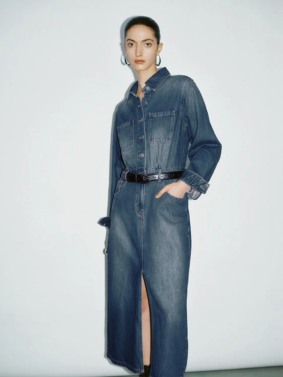 Denim Dress With Belt sold by Urban Revivo product image thumbnail 5