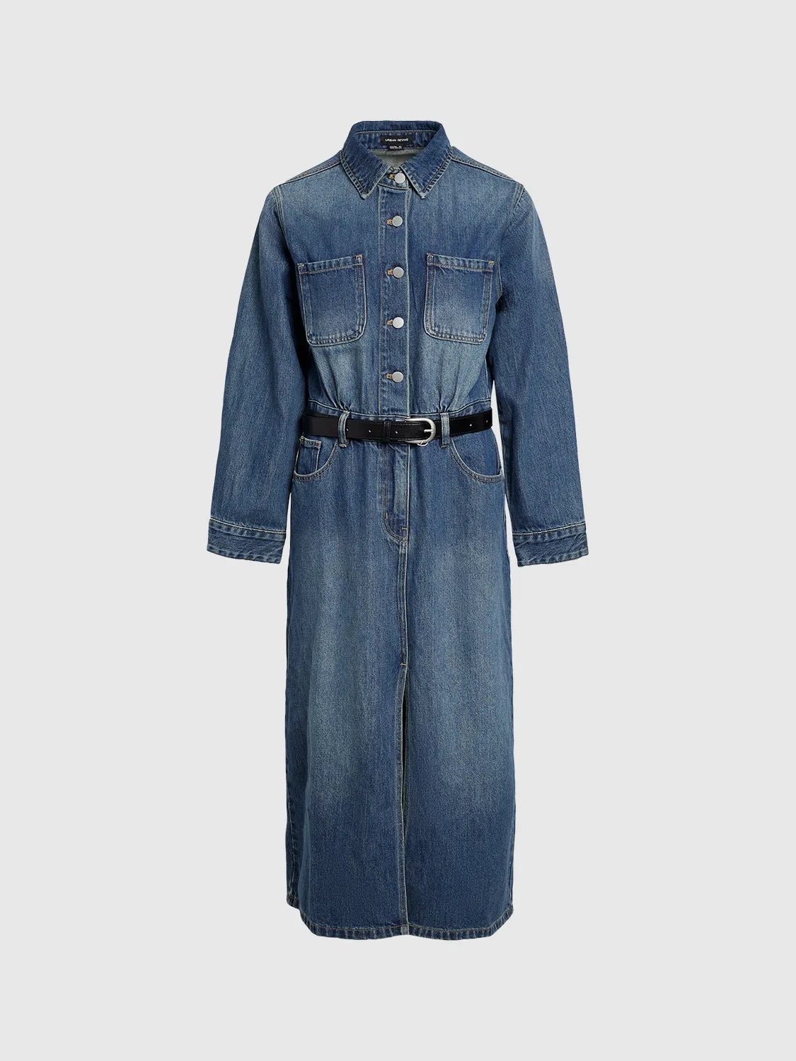 Denim Dress With Belt sold by Urban Revivo product image thumbnail 2