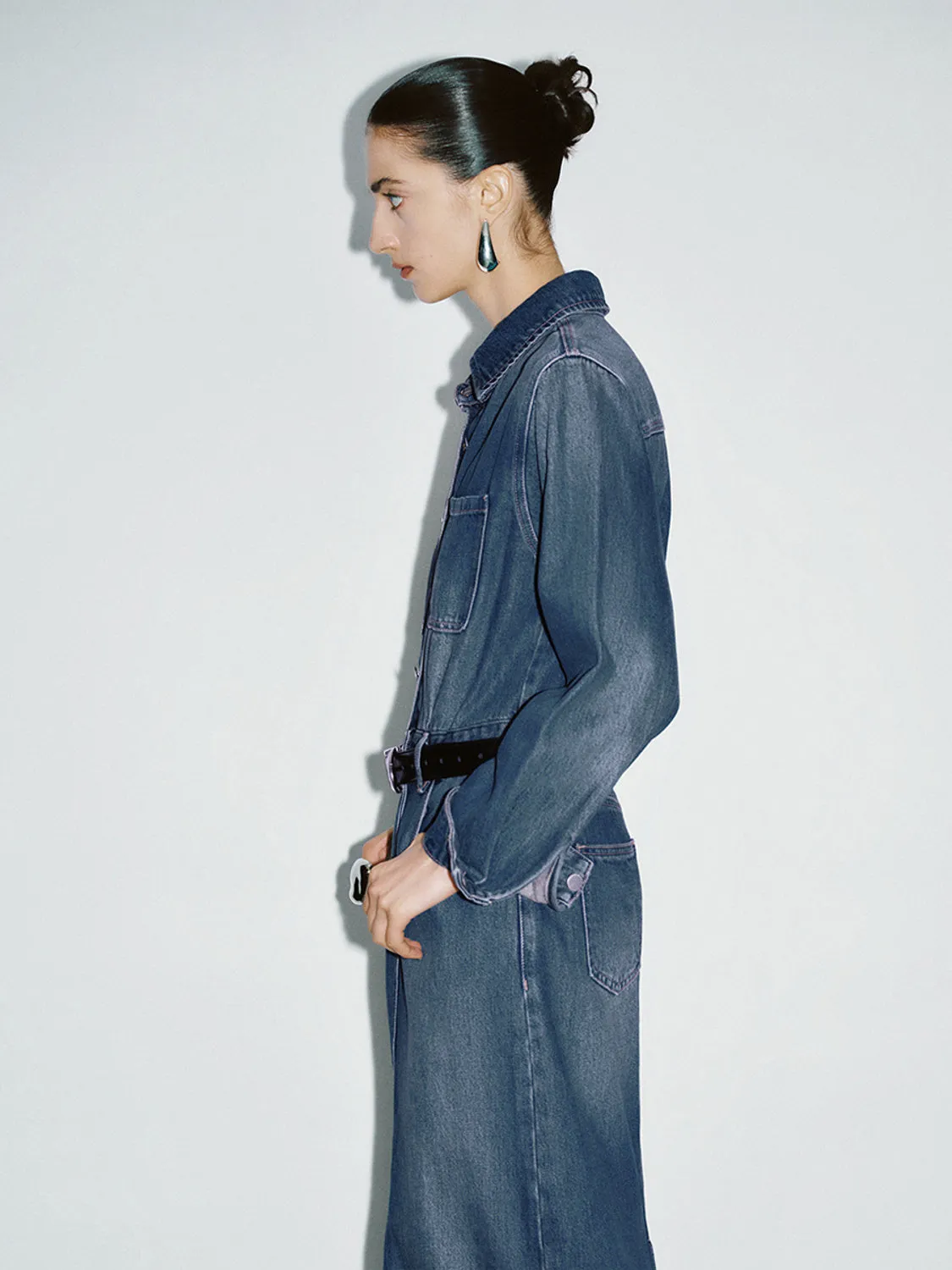 Denim Dress With Belt sold by Urban Revivo product image thumbnail 4