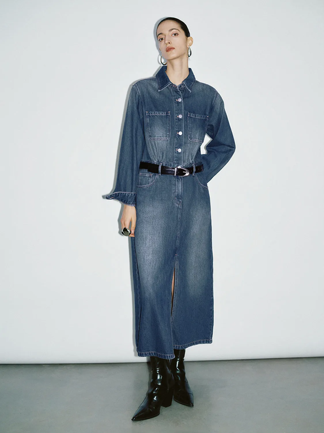 Denim Dress With Belt sold by Urban Revivo