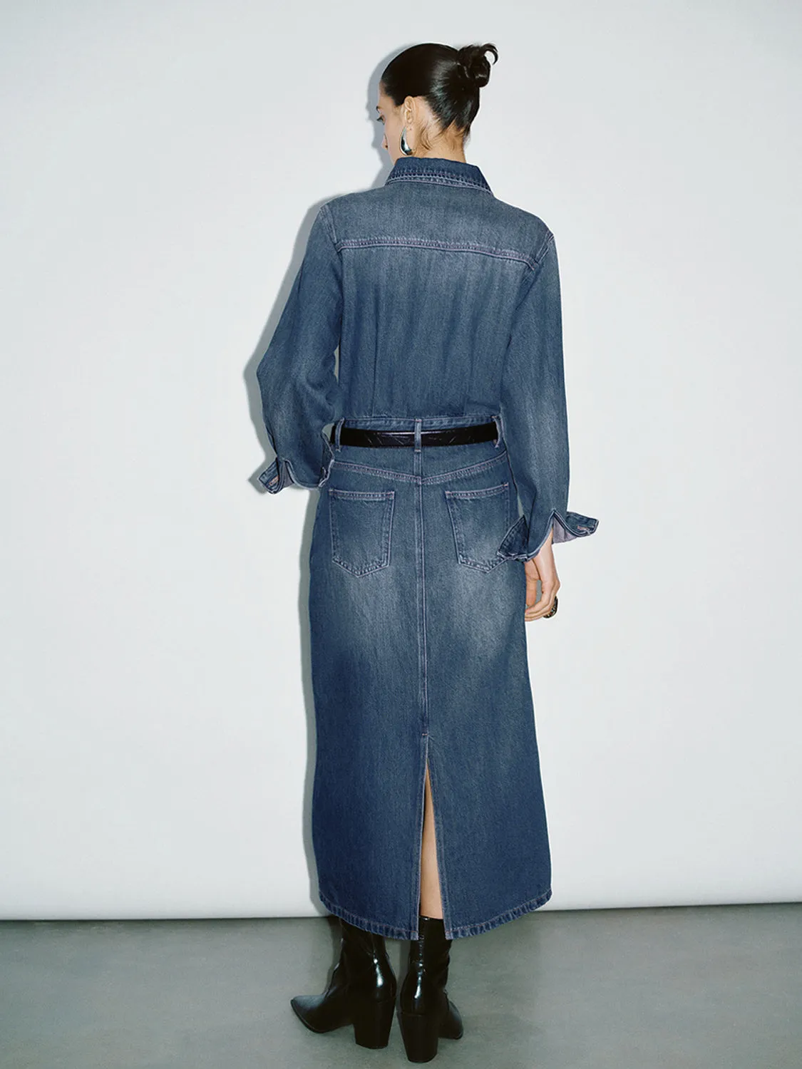 Denim Dress With Belt sold by Urban Revivo product image thumbnail 3