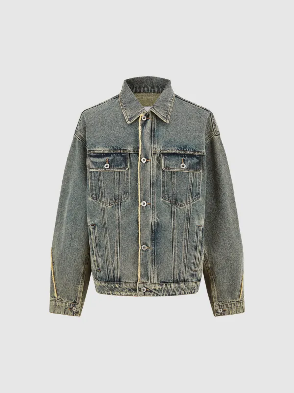 Button Up Loose Denim Jacket sold by Urban Revivo
