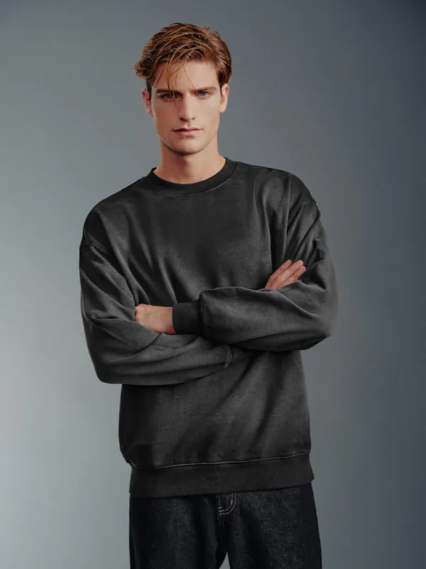 Crew Neck Loose Sweatshirt sold by Urban Revivo