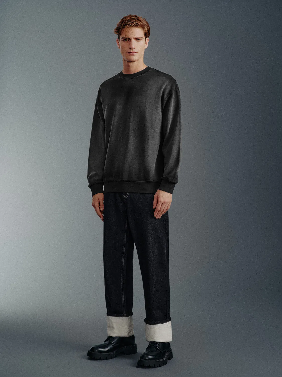 Crew Neck Loose Sweatshirt sold by Urban Revivo product image thumbnail 5