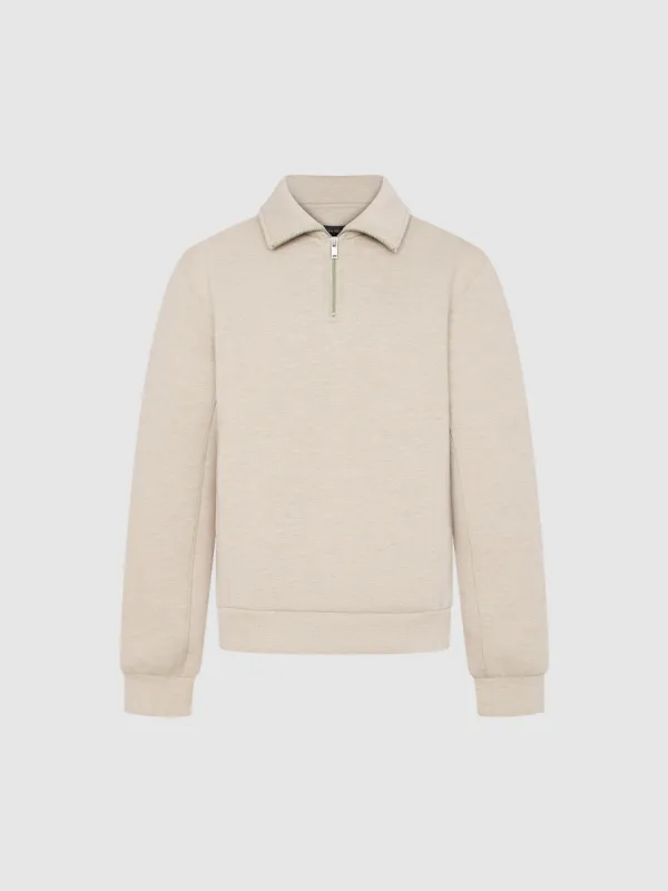Zip Half Placket Straight Sweatshirt sold by Urban Revivo
