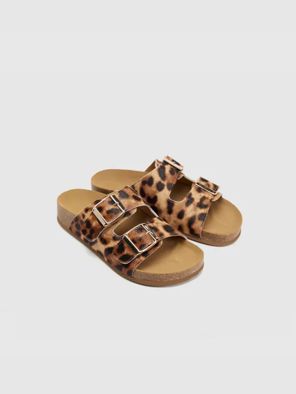Leopard Printed Double Straped Slippers sold by Urban Revivo