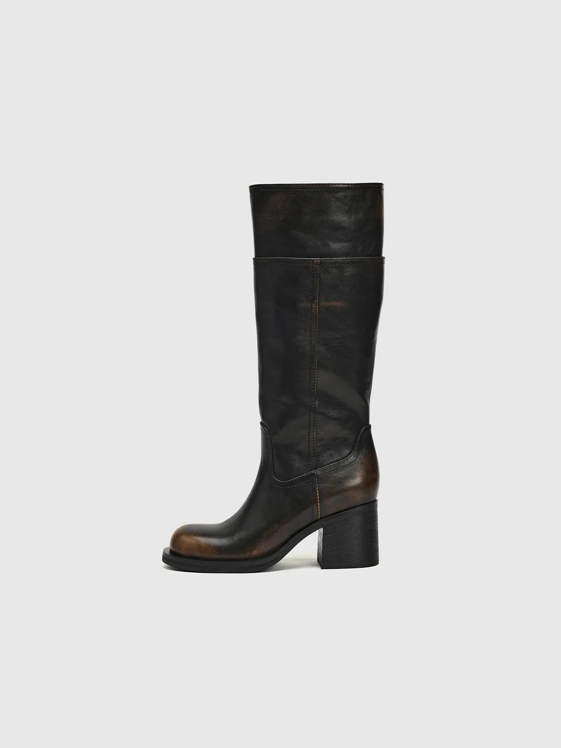 Vegan Leather Round Toe Knee Boots sold by Urban Revivo product image thumbnail 2