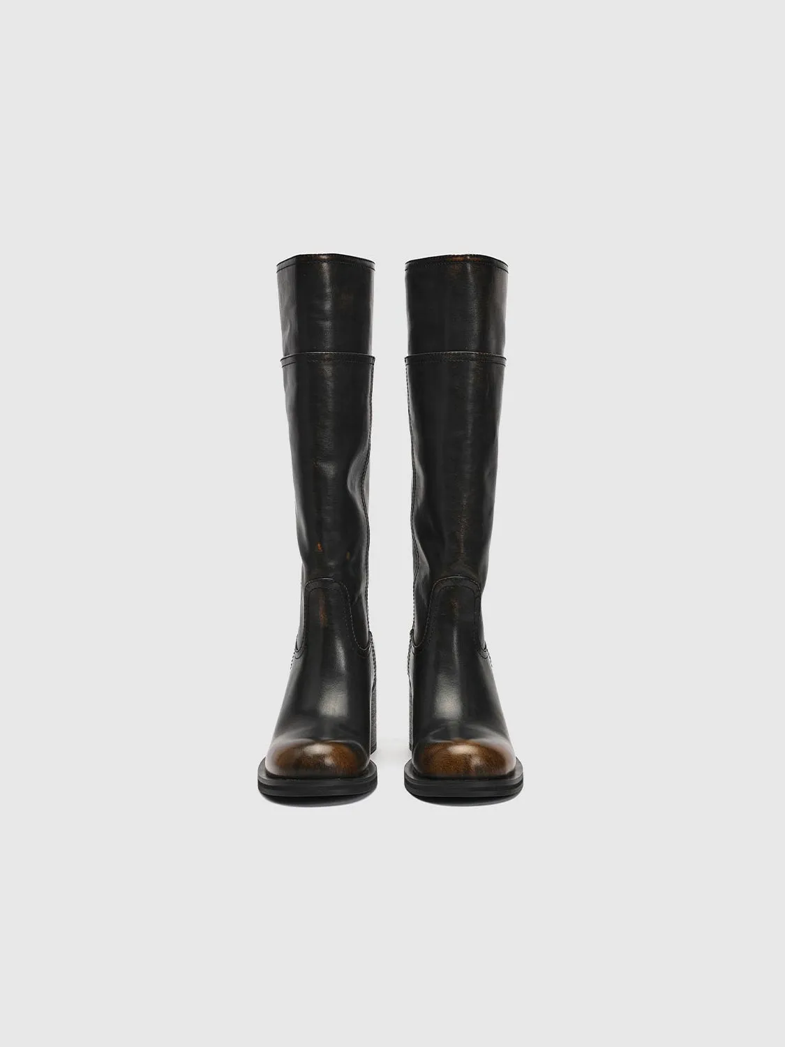 Vegan Leather Round Toe Knee Boots sold by Urban Revivo product image thumbnail 4