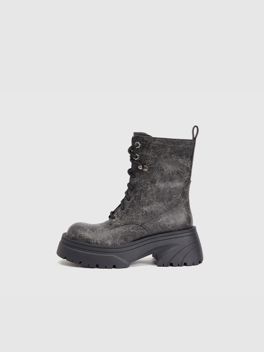 Distressed Round Toe Booties sold by Urban Revivo product image thumbnail 2
