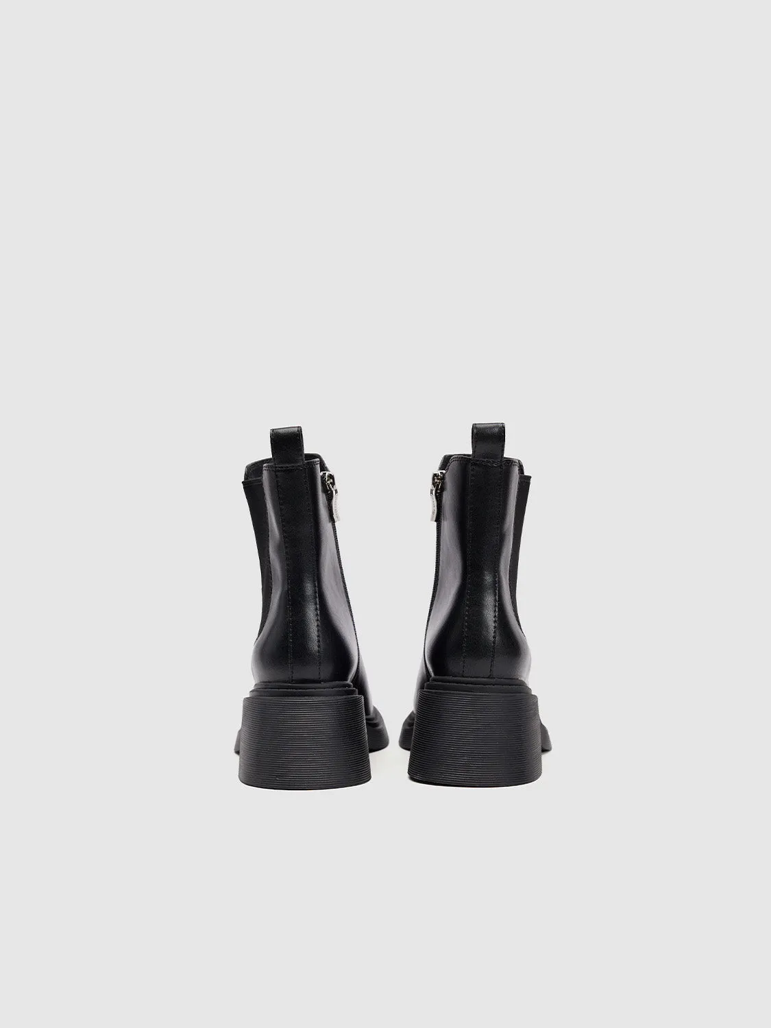 Vegan Leather Round Toe Booties sold by Urban Revivo product image thumbnail 3